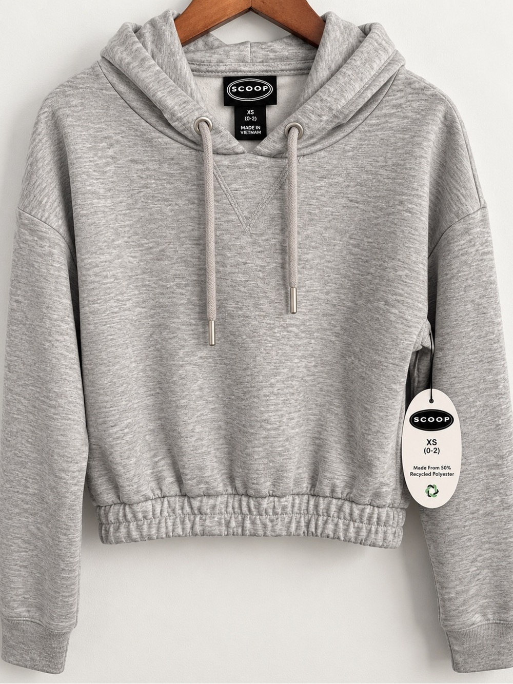 Scoop Gray Cropped Pullover Hoodie XS New With Tags